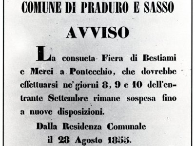 28 agosto 1855 manifesto della sospensione della Fiera di Pontecchio