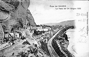 La Rupe di Sasso Marconi nel giorno della frana