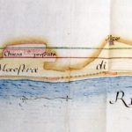 Mappa del 1788 che mostra la Rupe del Sasso con al suo interno la vecchia chiesa