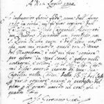 Dichiarazione firmata dal pittore Girolamo Gatti al conte Pirro Capacelli Albergati